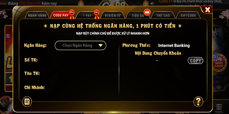 Quá trình giao dịch trên Go88 được đánh giá là siêu tốc, đem lại tiện ích